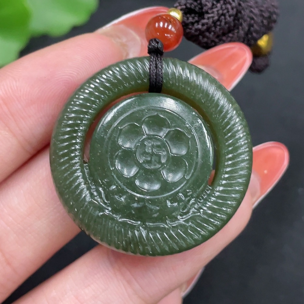 H34062774 Hetian Jade Pendant Buddha with Non-Hetian Jade Beads Total Weight (including cord) Approx. 14.3g