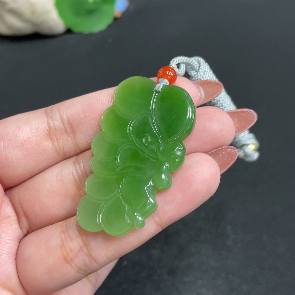 H34004455 Hetian Jade Jasper Pendant - Fairy