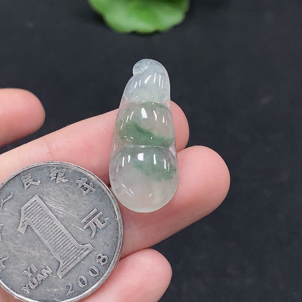 F34075774 Jadeite Lucky Bean Pendant Total Weight Approx. 2.4g
