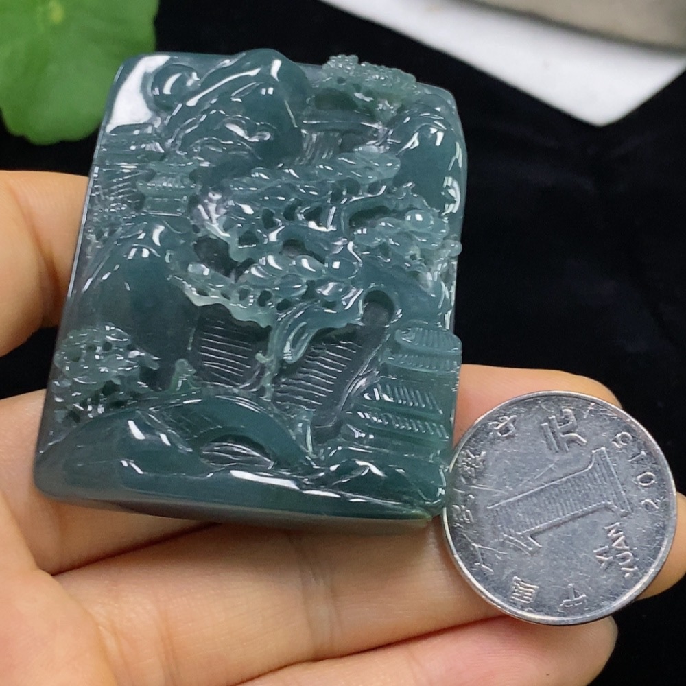 F34975201 Jadeite Landscape Pendant, Total Weight Approx. 58.5g