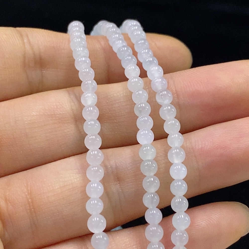 F33861545 Jadeite Bead Necklace Approx. 3.5mm Total Weight Approx. 15.36g Non-Gold