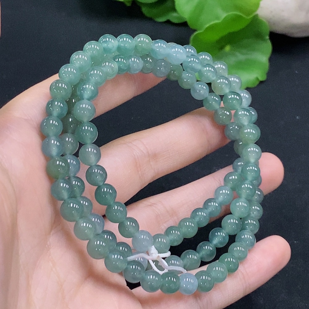 F31630563 Jadeite Beaded Necklace Approx. 5.6mm Beads Total Weight Approx. 35.63g