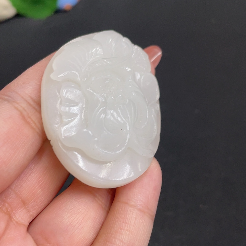 H34011574 Hetian Jade Pendant - Flourishing Prosperity - Total Weight Approx. 49.7g