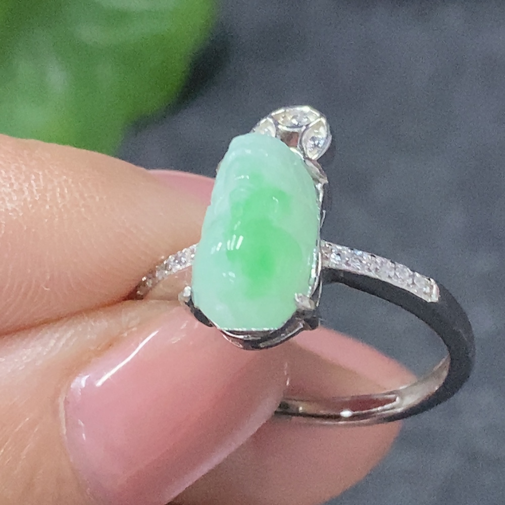 F34998256 Jadeite Inlaid Ring Sell as a Lot Non-Gold