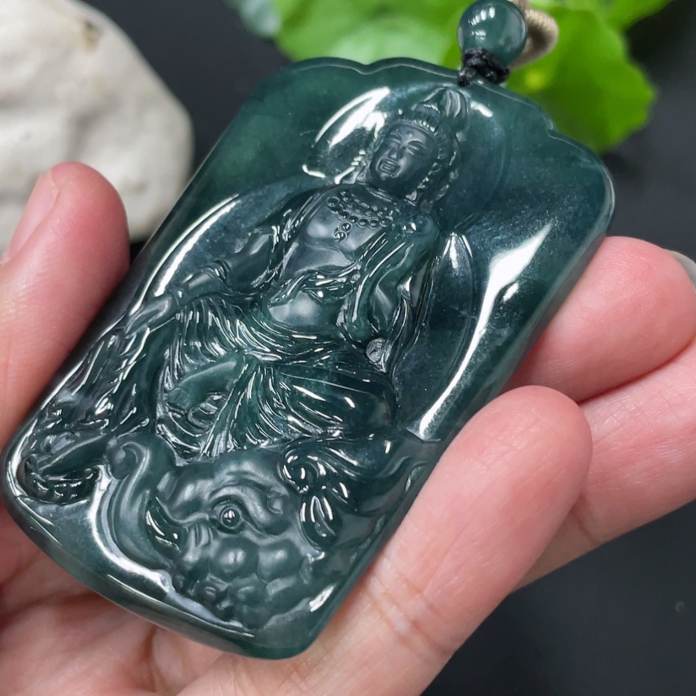 F27110753 Jadeite Samantabhadra Bodhisattva Pendant Total Weight Approx. 39.9g