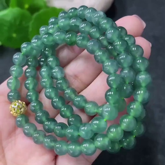 F34998146 Jadeite Bead Necklace Approx. 6.3mm Non-Gold Total Weight Approx. 41.9g