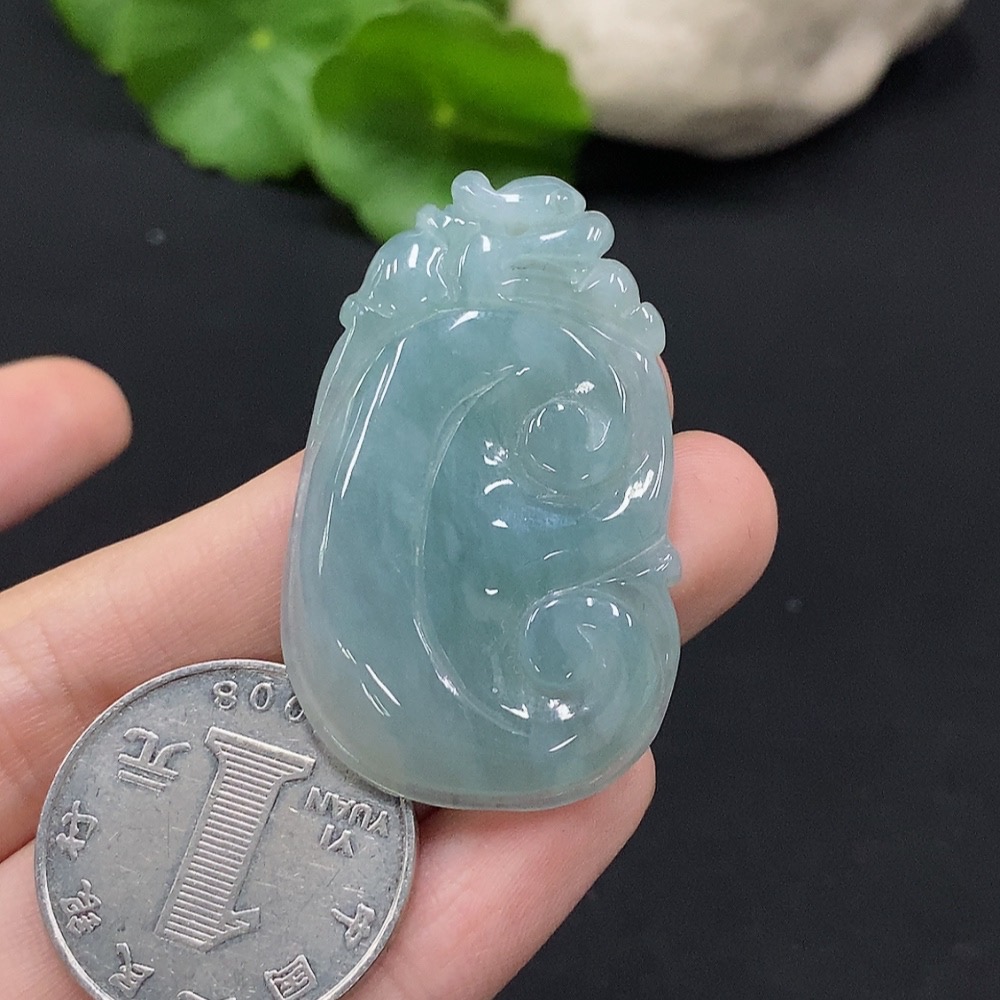 F33927314 Jadeite Ruyi Pendant Total Weight Approx. 13.83g