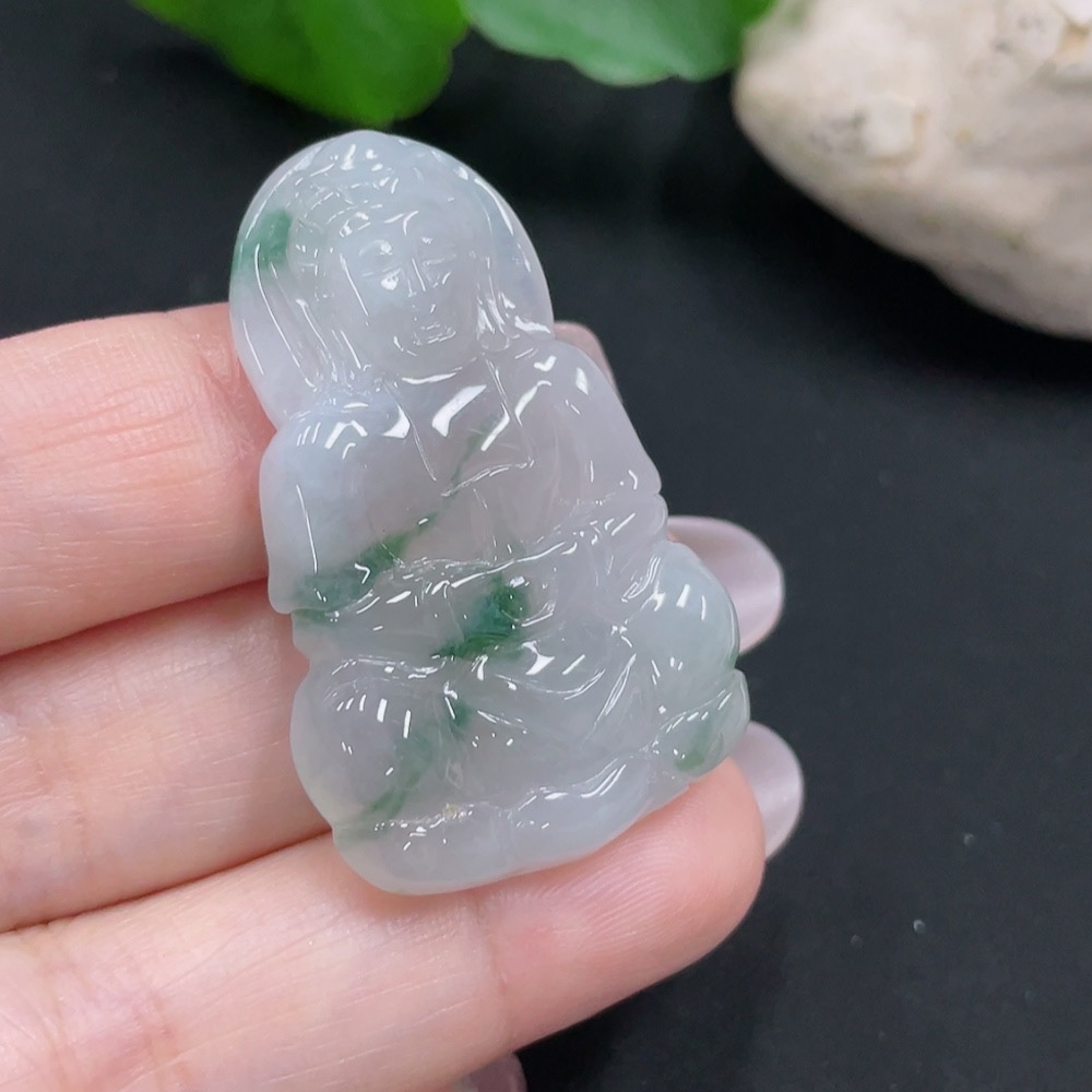 F31675764 Jadeite Guanyin Pendant Total Weight: Approx. 11.6g