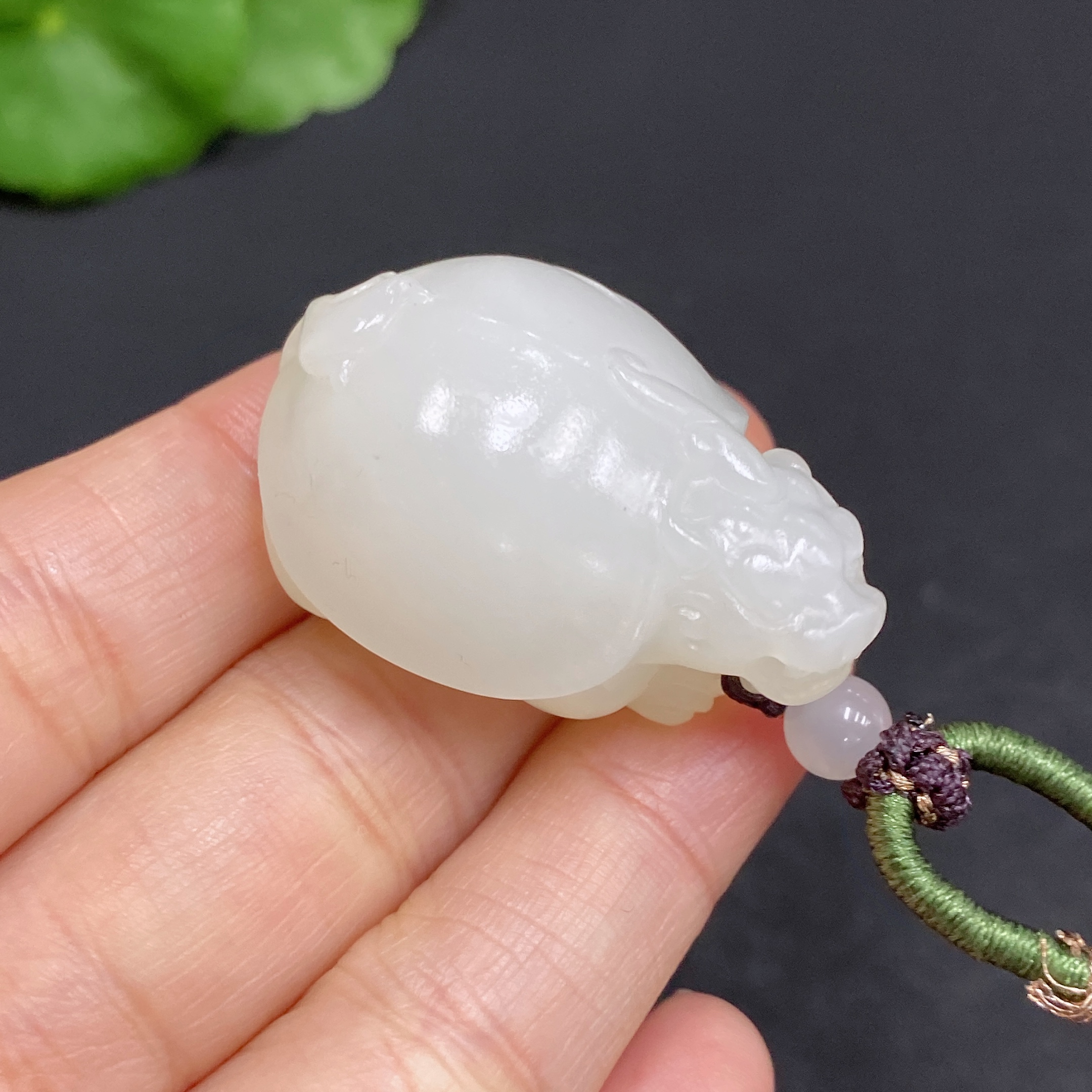 H33903504 Hetian Jade Pendant: Dragon Turtle