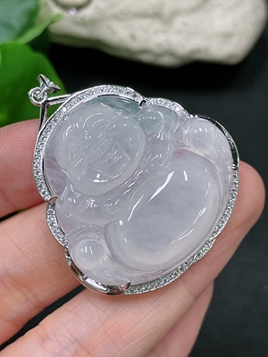 F33920240 Jadeite Buddha Pendant Inlaid Without Gold Total Weight About 12.4g