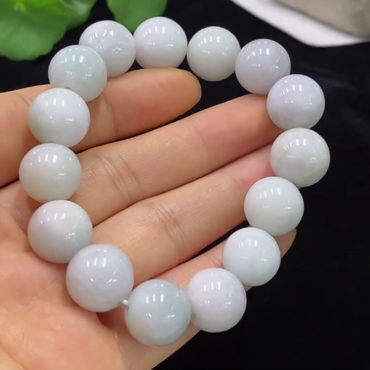 F34973390 Jadeite Beaded Necklace Approx. 13mm Total Weight Approx. 61.1g