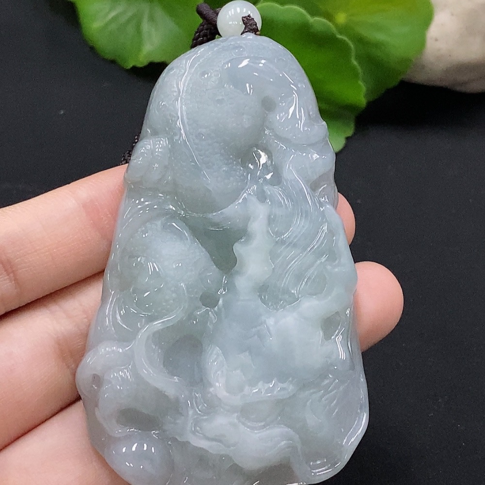 F34028035 Jadeite Dragon Pendant Total Weight Approx. 79.7g