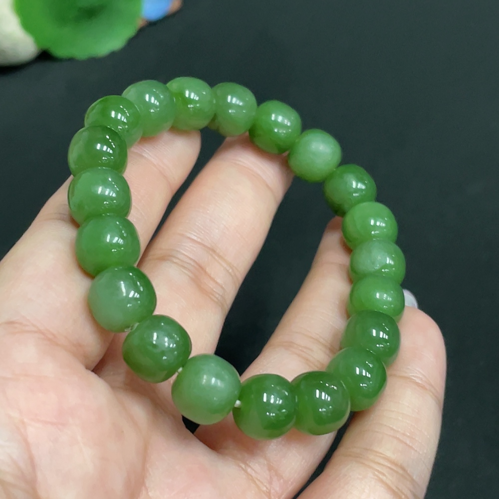H34956184 Hetian Jade Bracelet, Approx. 9.4 mm, Total Weight Approx. 31.2g