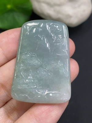 F34070400 Jadeite Landscape Pendant, Total Weight Approx. 12.8g