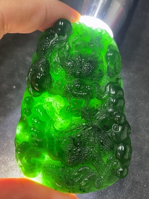 F34030991 Jadeite Pendant Dragon Plaque Total Weight Approx. 56.16g