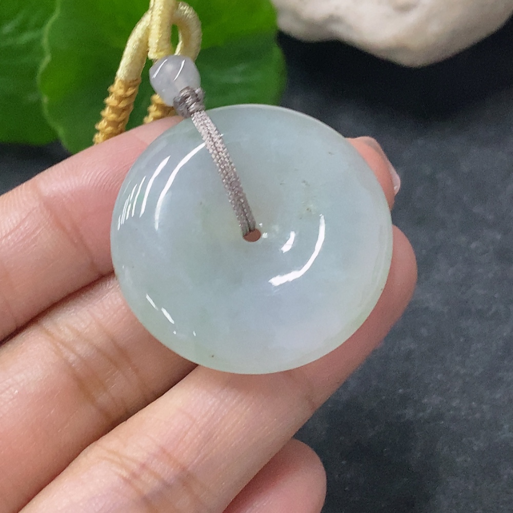 F34998285 Jadeite Pendant Peace Knot Total Weight Approx. 14g with Rope