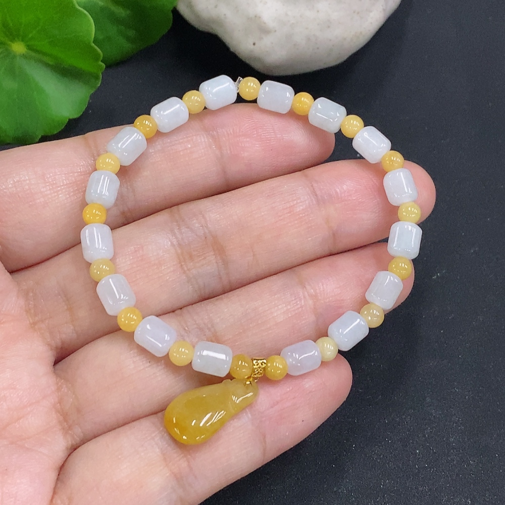 F29316697 Jadeite Beaded Necklace approx. 5mm (18K Gold) Total Weight approx. 8.4g (Color origin undetermined)