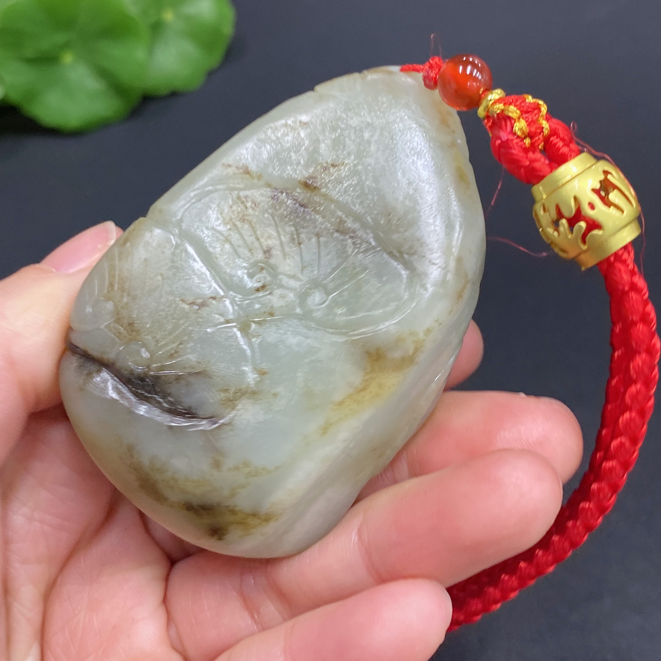 H25915015 Hetian Jade Handheld Carving - Zhong Kui