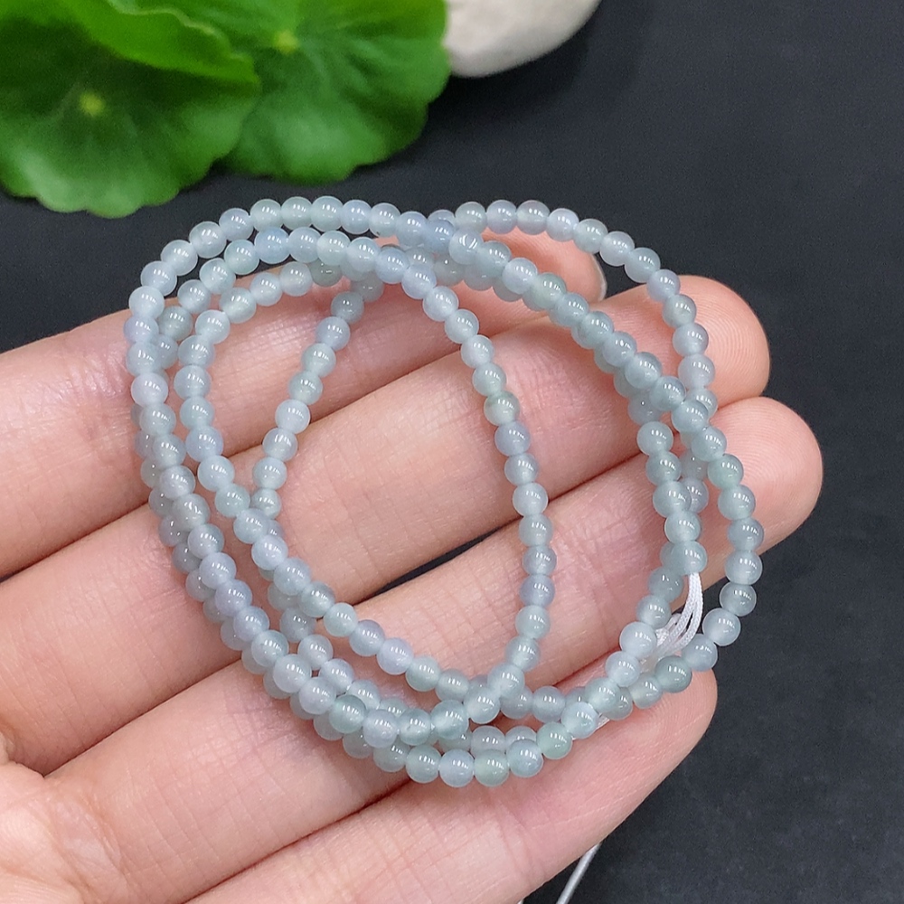 F33907165 Jadeite Bead Necklace Approx. 2.8mm Total Weight Approx. 7.5g