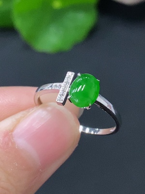 F24781321 Jadeite Inlaid Ring 18k Gold Inlaid Total Weight Approx. 1.21g Size 12