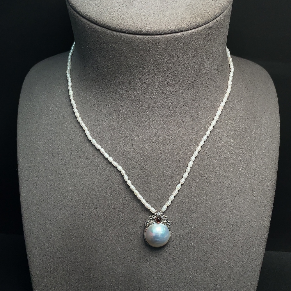 C34992500 Combined Seawater Pearl Pendant with Pearl Necklace Non-Gold Total Product Weight Approximately 7.16g Size 2-13.7mm