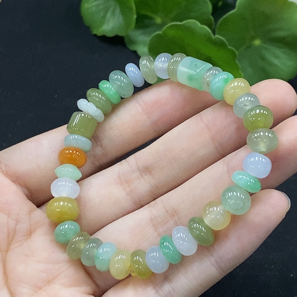 F34028354 Jadeite Bracelet Bead Size Approx. 8.2/7.5mm Red-Yellow Beads Color Origin Undetermined Total Weight Approx. 20.62g