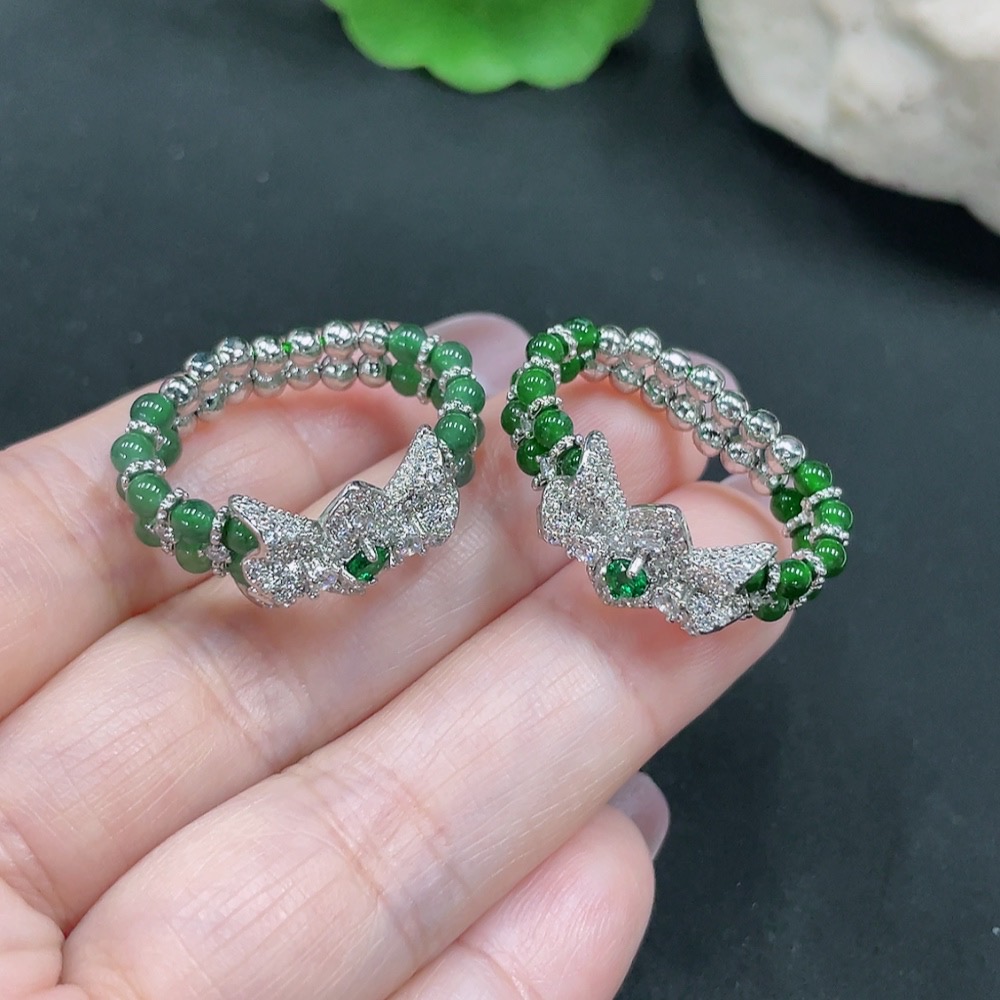 F28224869 Jadeite Ring Set Sell as a Lot Size 17 Non-Gold Inlaid