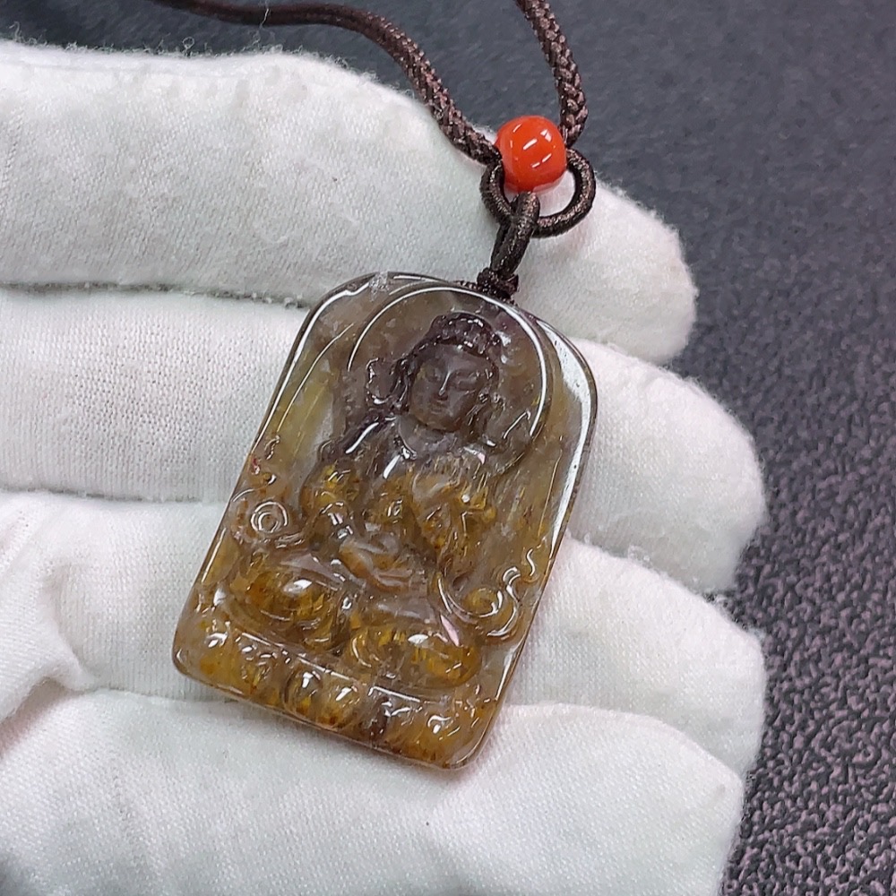 C33923375 Crystal Pendant Non-Gold Total Weight Approx. 23.77g with String