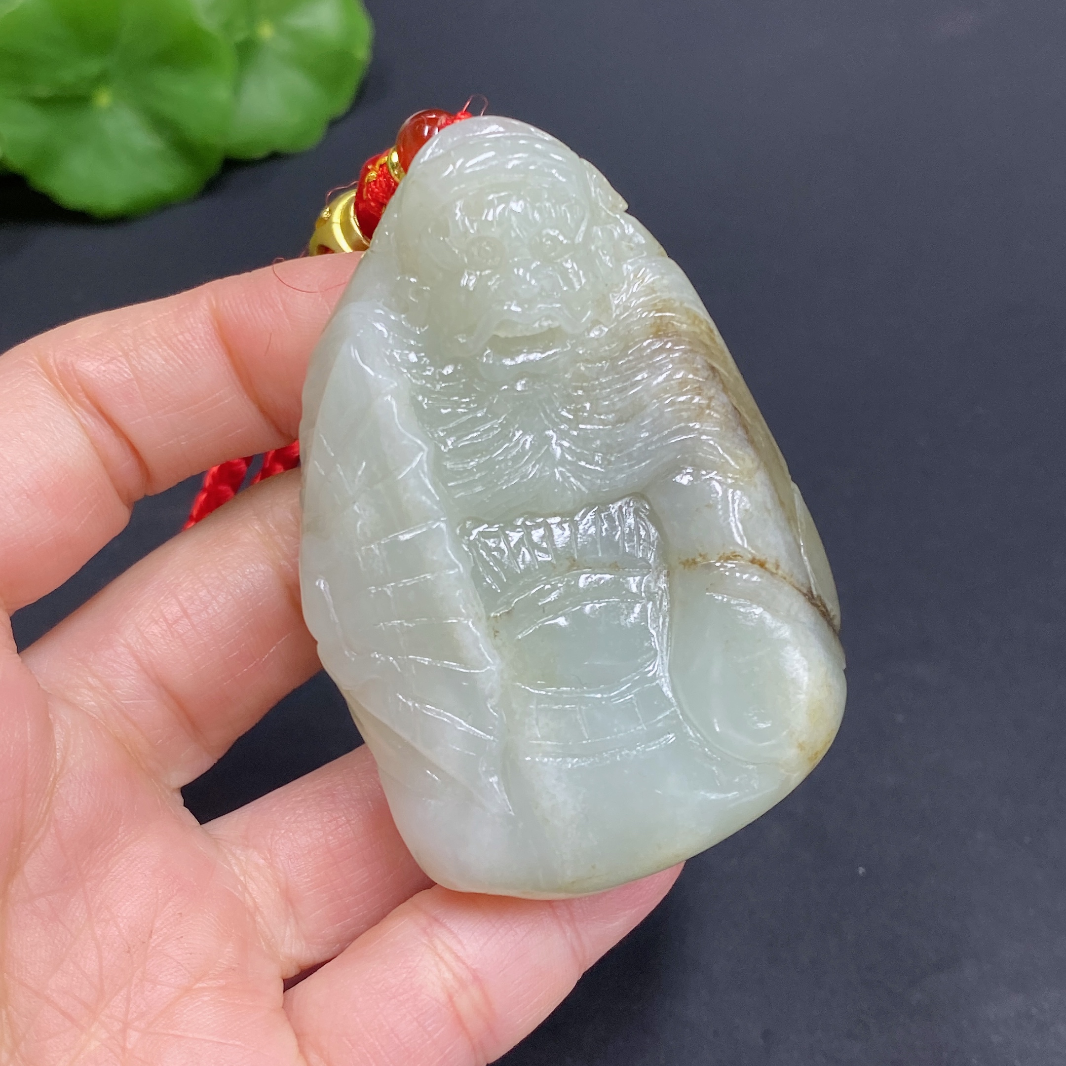 H25915015 Hetian Jade Handheld Carving - Zhong Kui