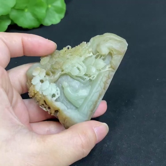 H34035883 Hetian Jade Ornament - Landscape - Total Weight Approx. 84.6g