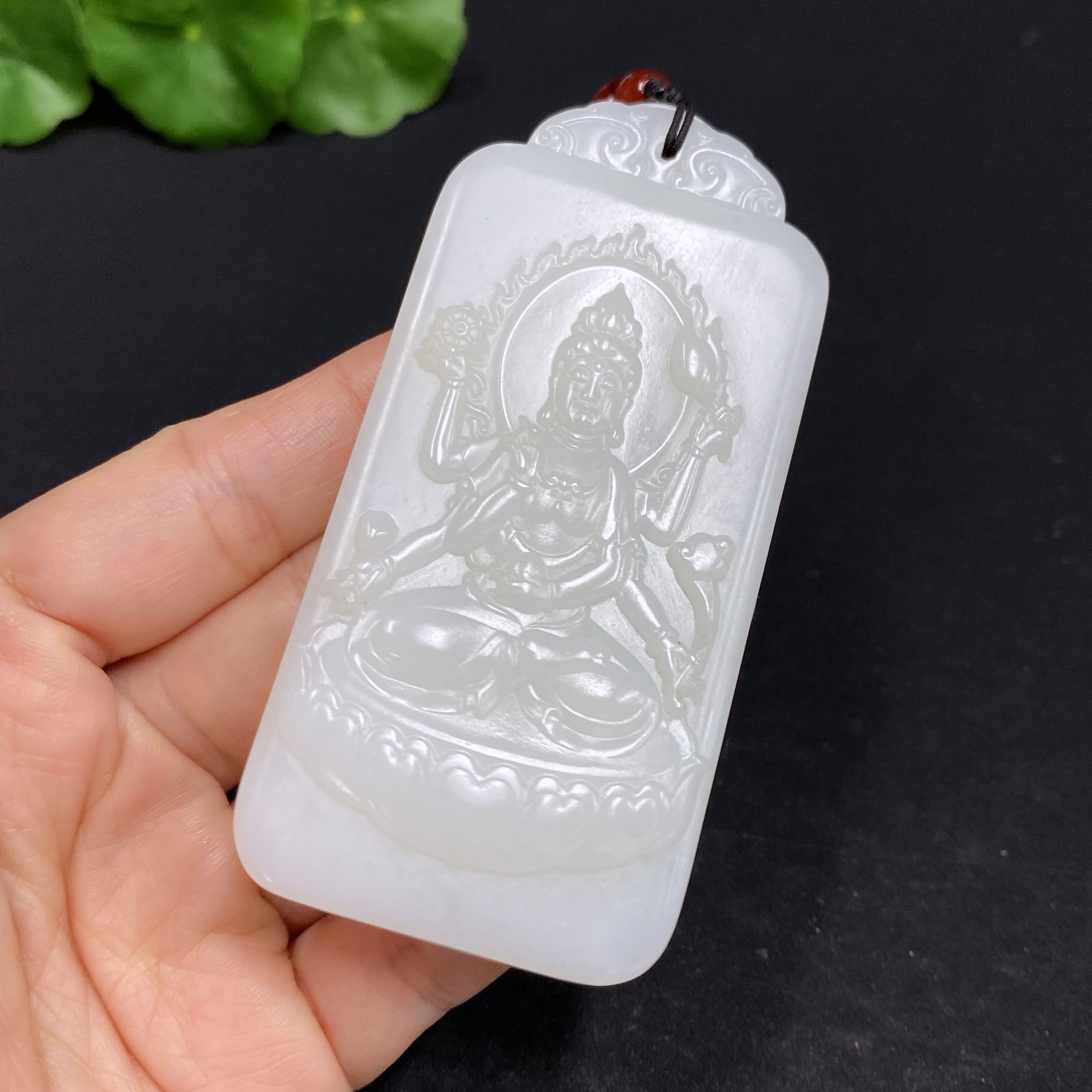 H32726816 Hetian Jade Pendant Six-armed Guanyin