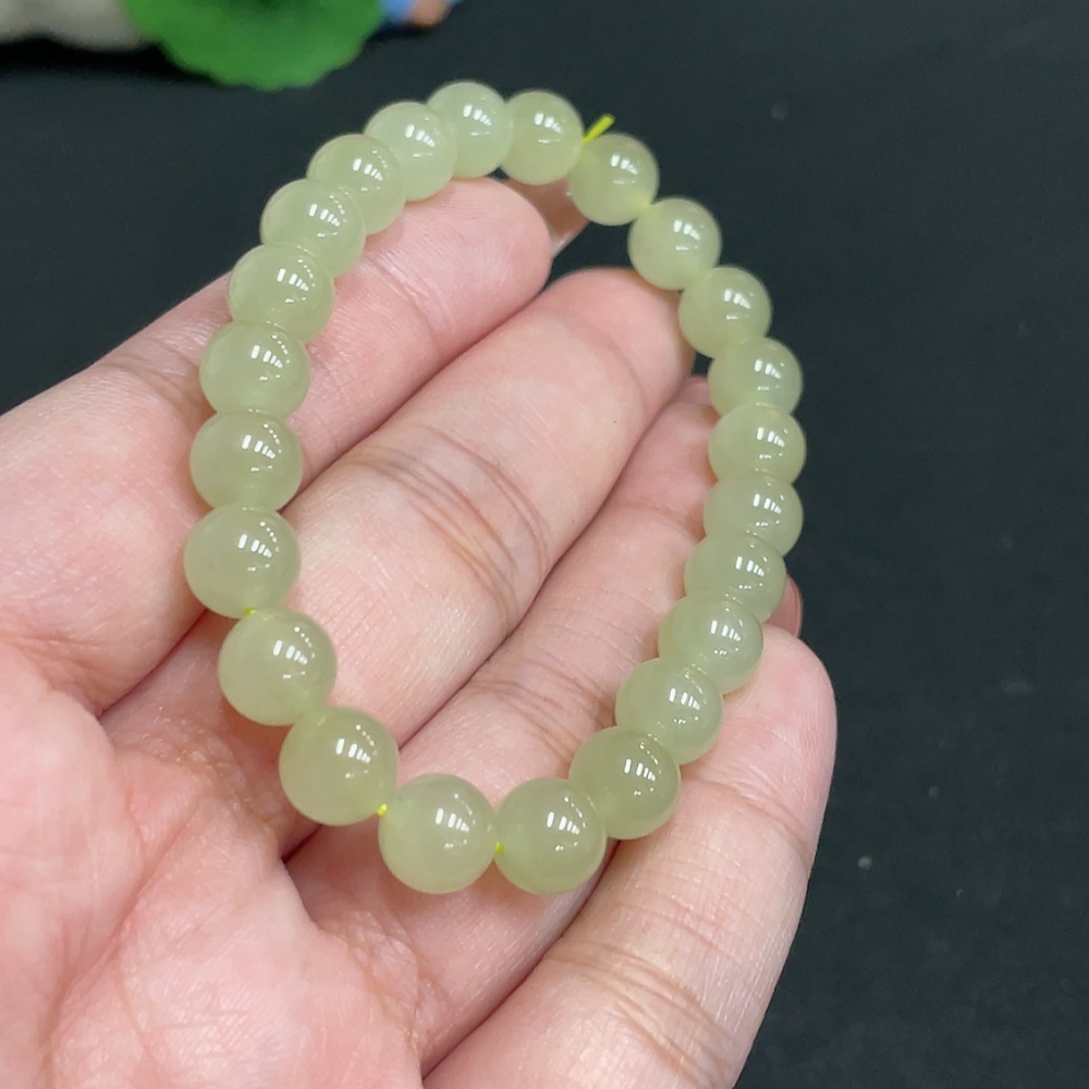 H35101418 Hetian Jade Bracelet Approx. 7.6mm Total Weight Approx. 17.2g