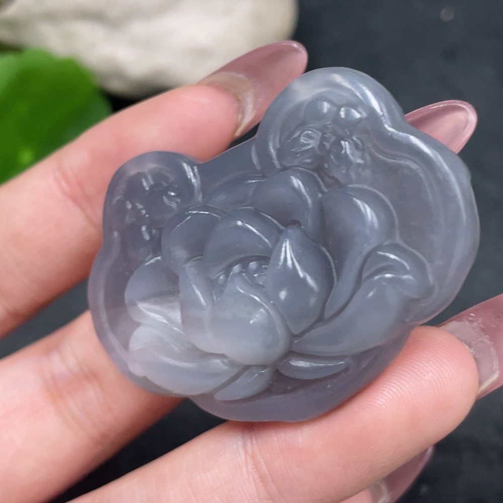 H33944532 Hetian Jade Pendant - Prosperity in Full Bloom (Total weight: approx. 22.2g)