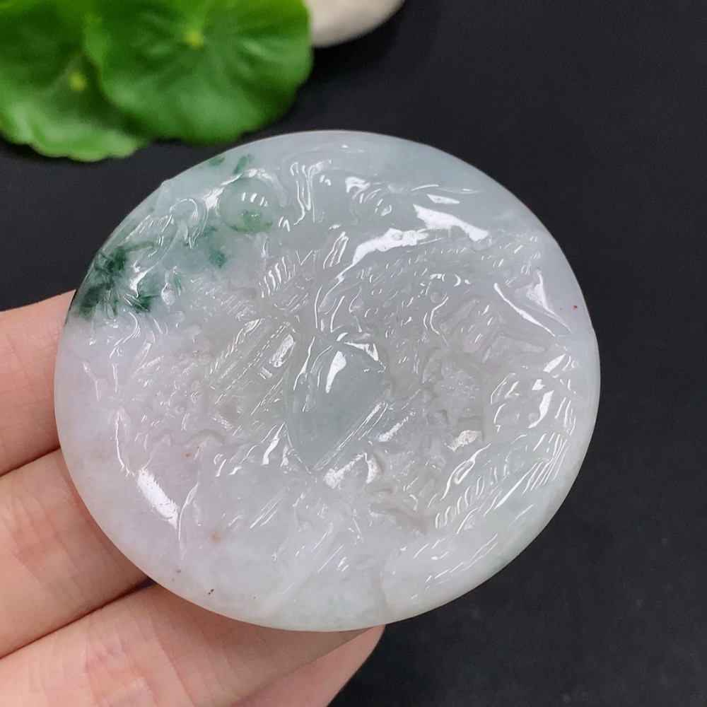 F31687564 Jadeite Landscape Pendant with a total weight of approximately 32.2 grams