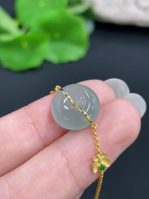 F41950102 翡翠手链 18k 货品总重约2.3g