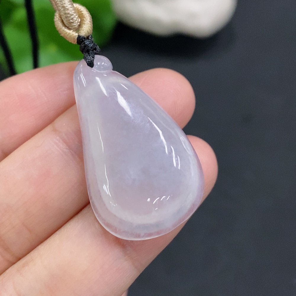F26036390 Jadeite Auspicious Melody Pendant, total weight including rope approximately 8.3g