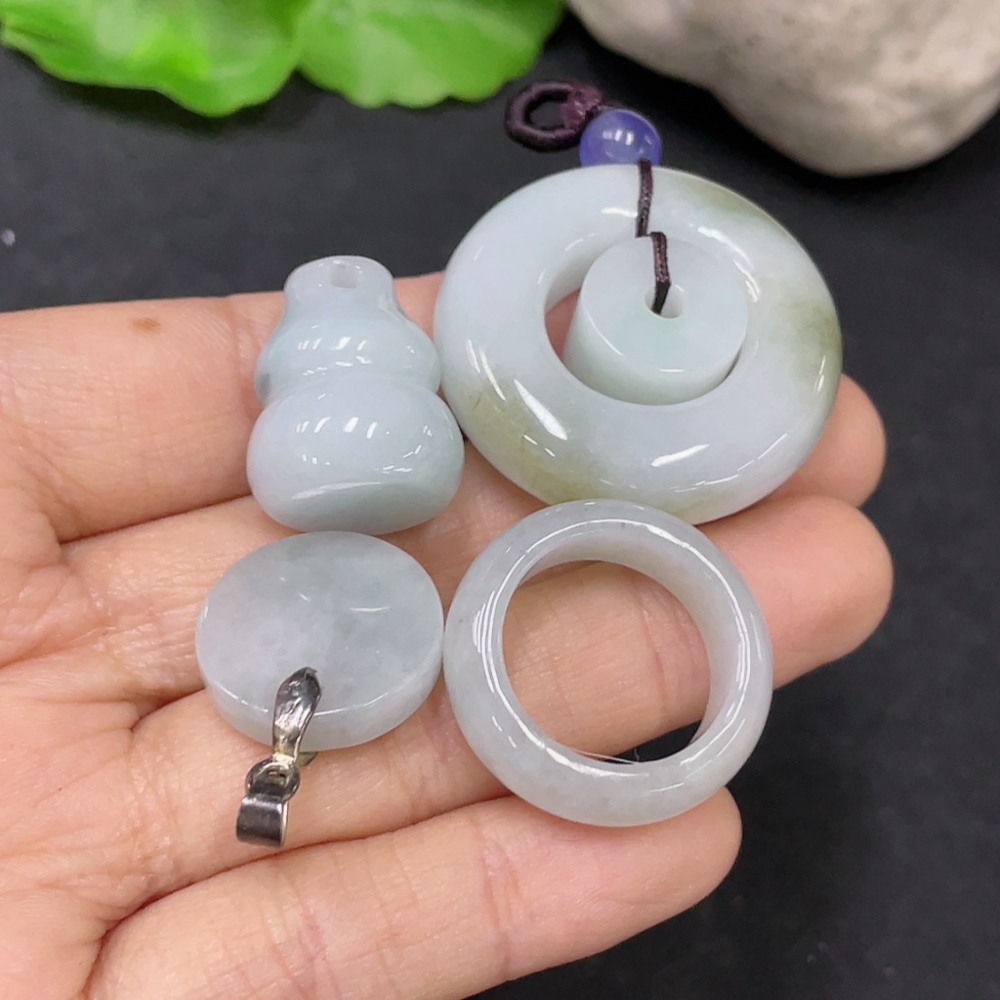 F31673409 Jadeite Pendant/Ring Lot Non-Gold