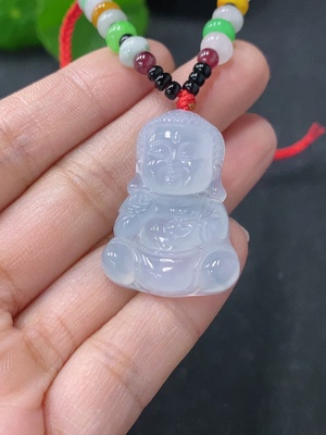 F35139571 Jadeite Baby Buddha Pendant Total Weight Approx. 11.18g With Non-Grade A Beads