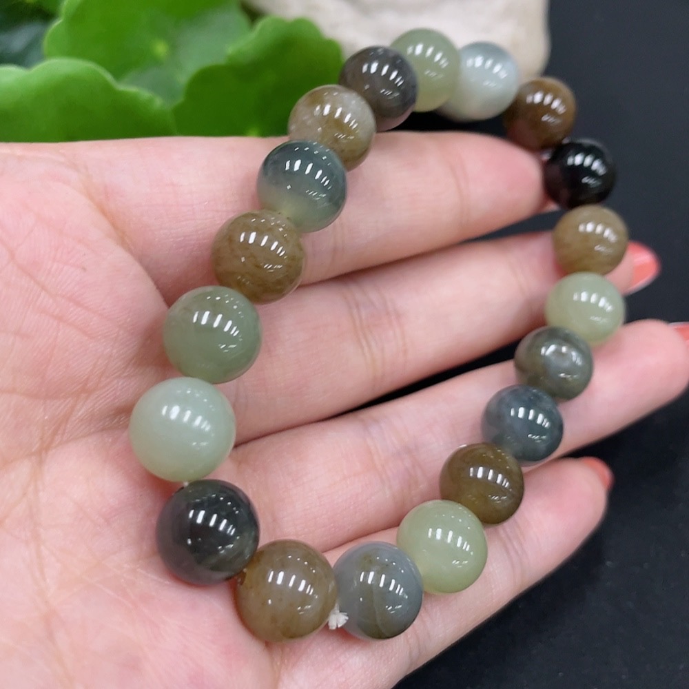 H34017219 Hetian Jade Bracelet Approx. 9.8mm Total Weight Approx. 29.2g