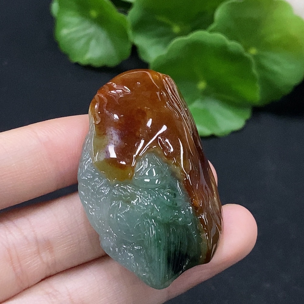 F34028647 Jadeite Eight-Diagram Pendant with Indeterminate Yellow Color Origin, Total Weight Approximately 27.96g Excluding Rope