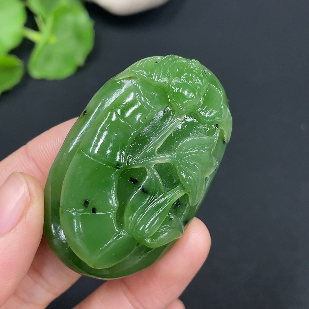 H25883146 Hetian Jade Pendant Bamboo Section Total Weight Approx. 35.2g