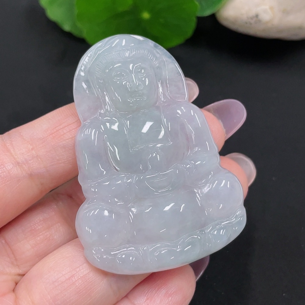 F34966961 Jadeite Guanyin Pendant Total Weight Approx. 19.4g