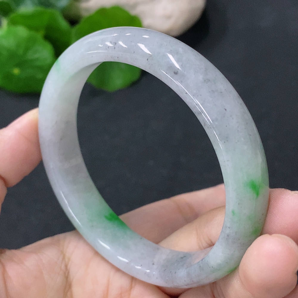 F33849760 Jadeite Round Bangle Size 55mm Total Weight Approximately 46.56g