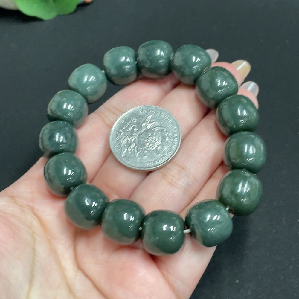 H32736793 Hetian Jade Bracelet, Approx. 13.8mm, Total Weight Approx. 70.7g