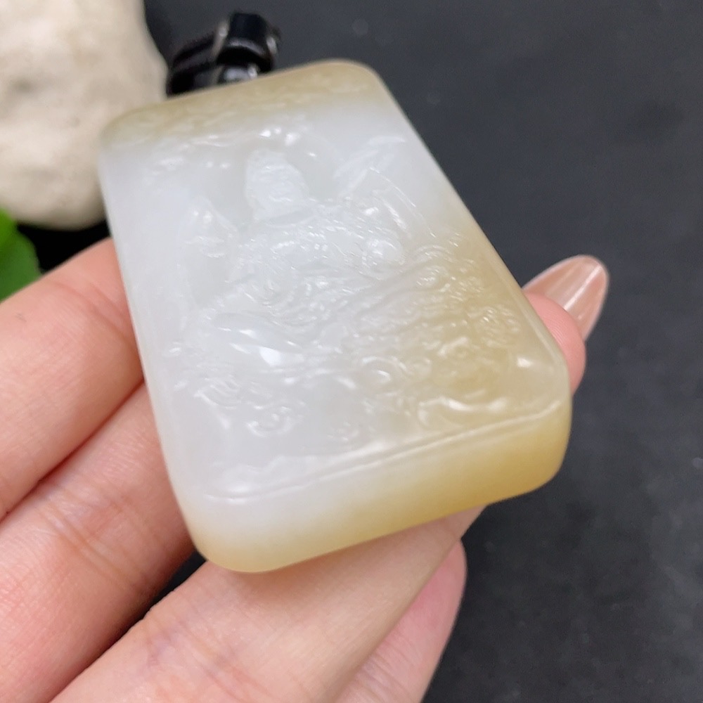 H31664185 Hetian Jade Pendant Manjushri Bodhisattva