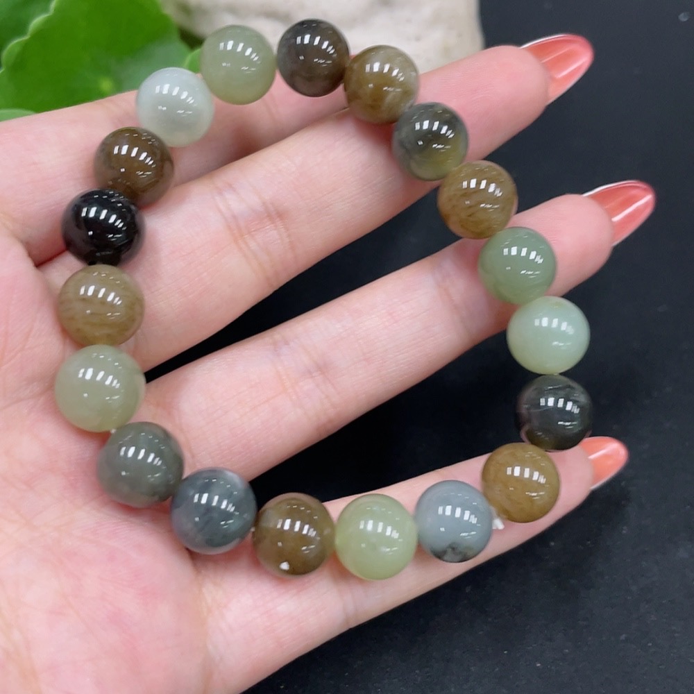 H34017219 Hetian Jade Bracelet Approx. 9.8mm Total Weight Approx. 29.2g