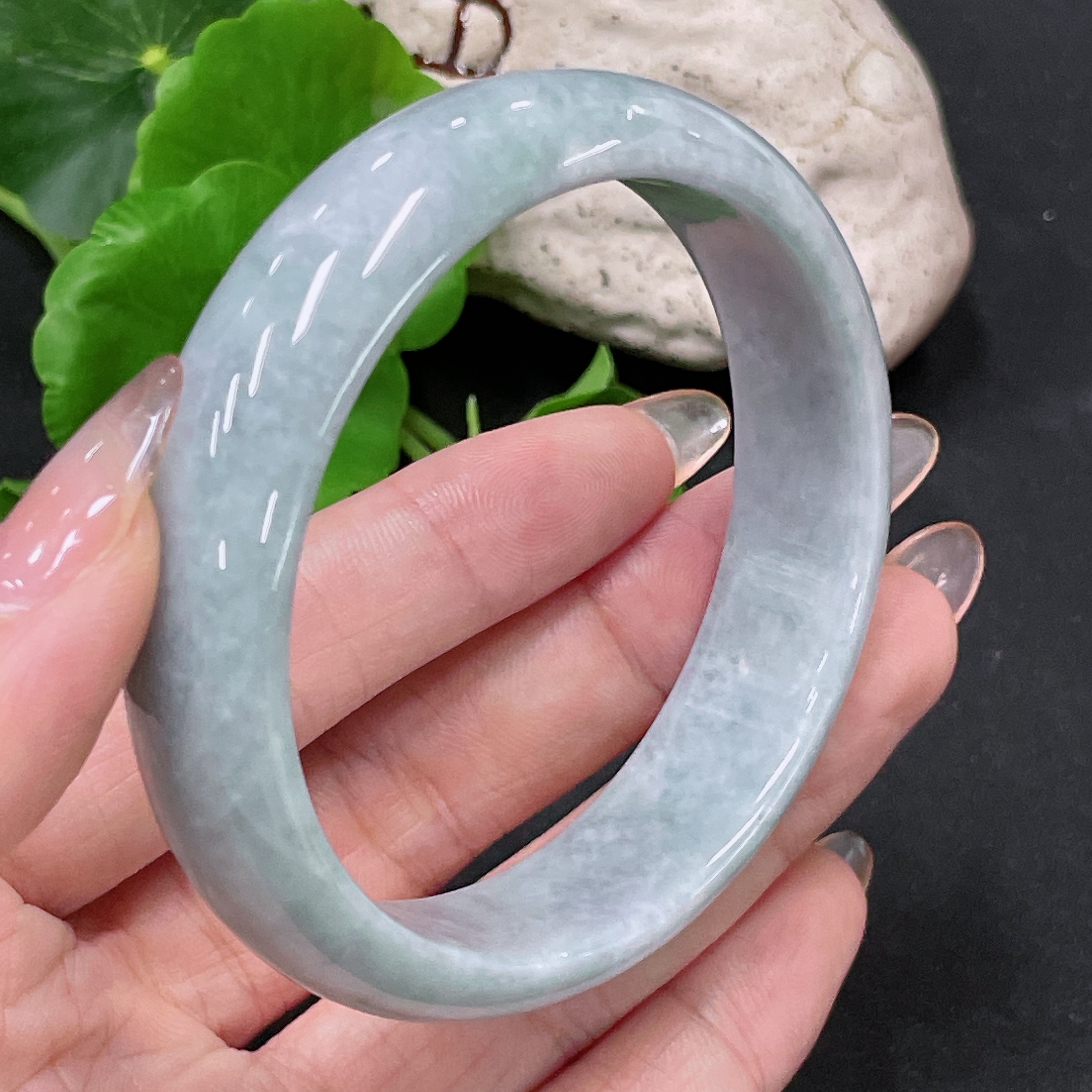 F34984437 Jadeite Round Bracelet Total Weight Approx. 55.8g Size 57