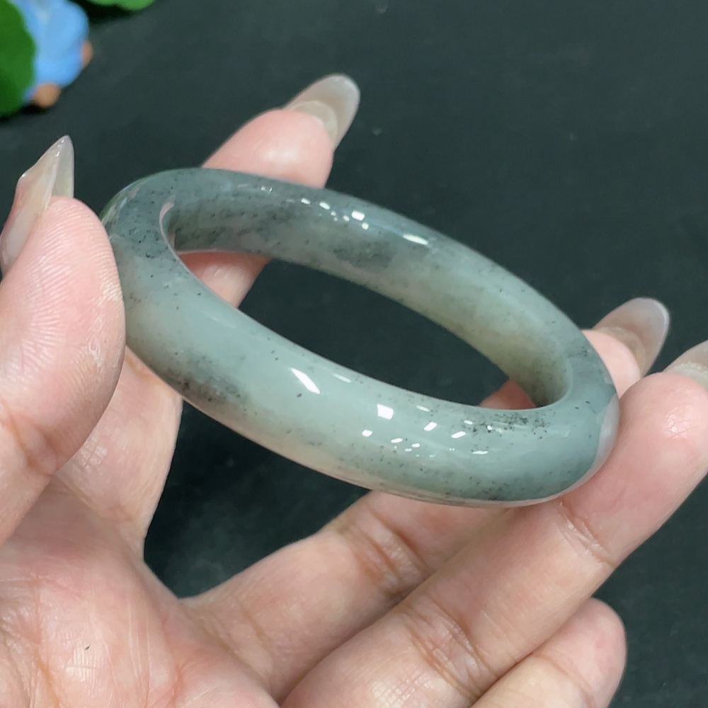 H30488613 Hetian Jade Round Bracelet Size 51.6 Total Weight Approx. 42.4g