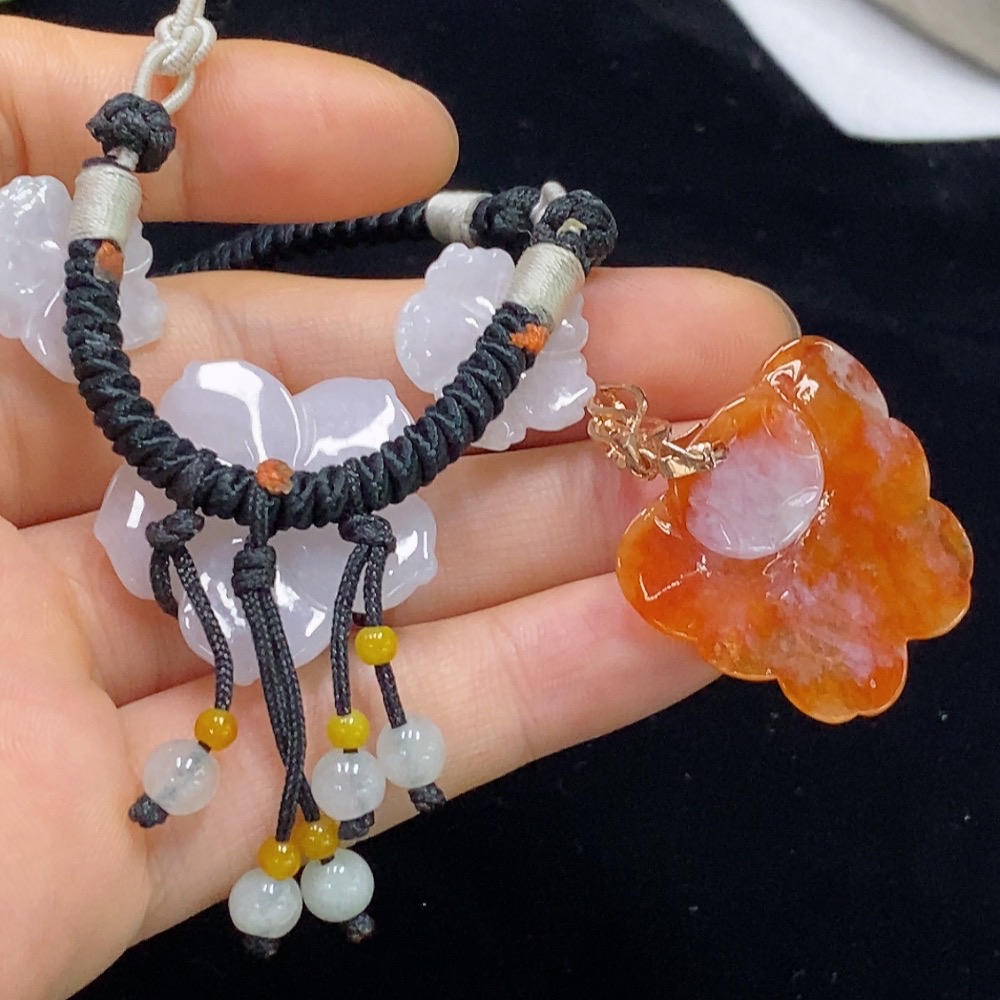 F32750225 Jadeite Pendant Sell as a Lot Non-Gold Color Origin Undetermined Beads Non-A Non-Diamond