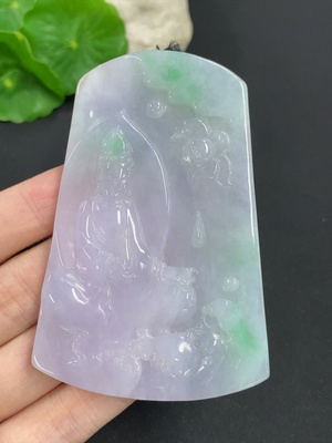F46552920 翡翠观音挂件 货品含绳总重约81.2克